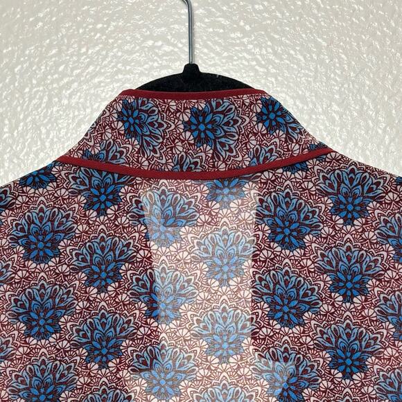 CAbi Fan Collar Sleeveless Blouse Floral Sheer Button-Down Women's Small #3620 - Picture 12 of 16